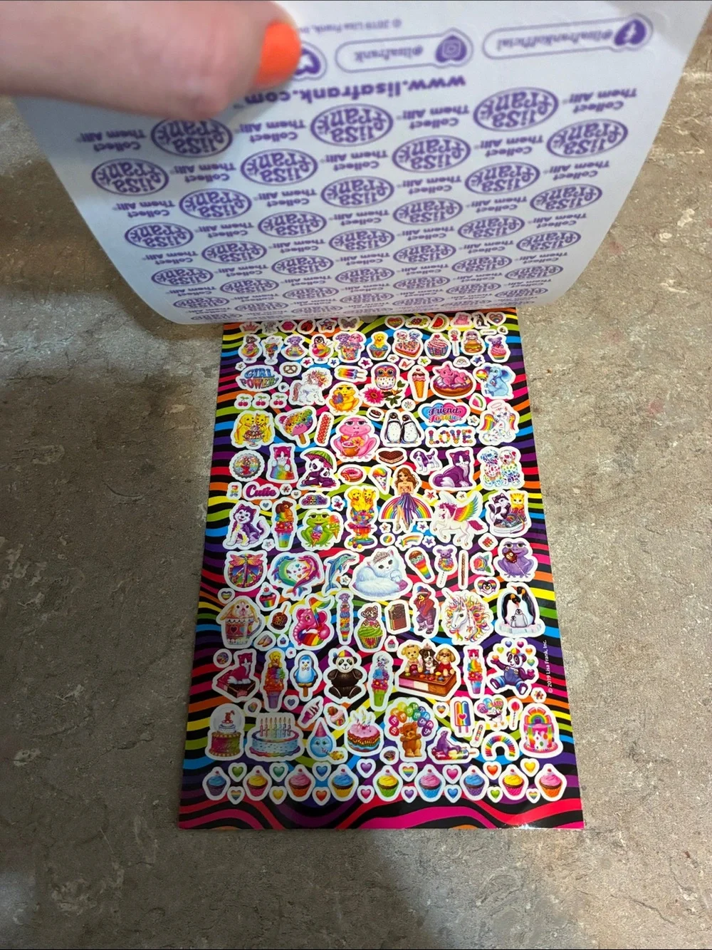 Lisa Frank Rainbow Sticker Pack over 500 missing 2 small heart stickers
